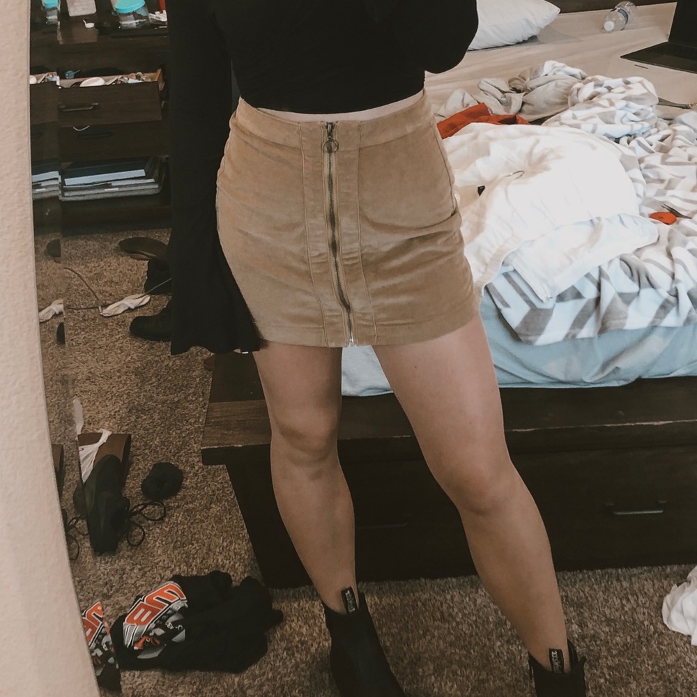 tan colored skirt
